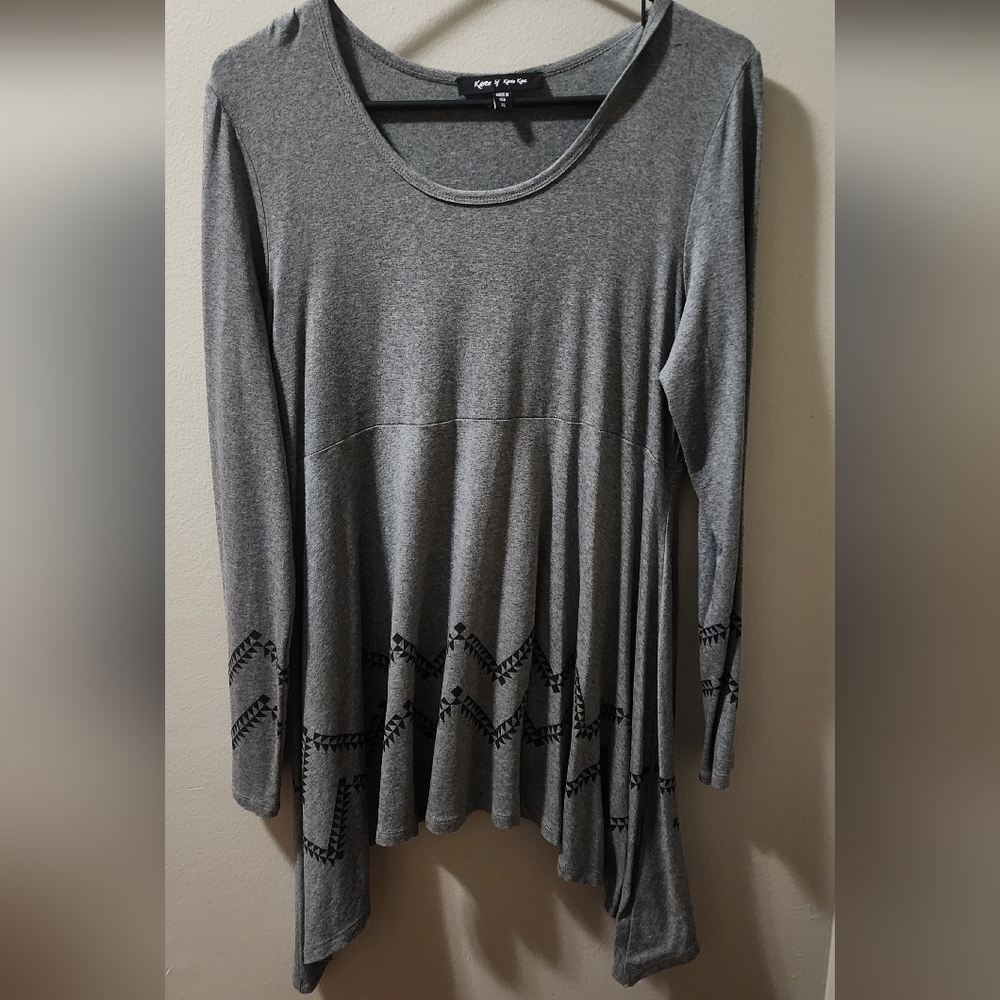 Gray Tunic with Black Detailing